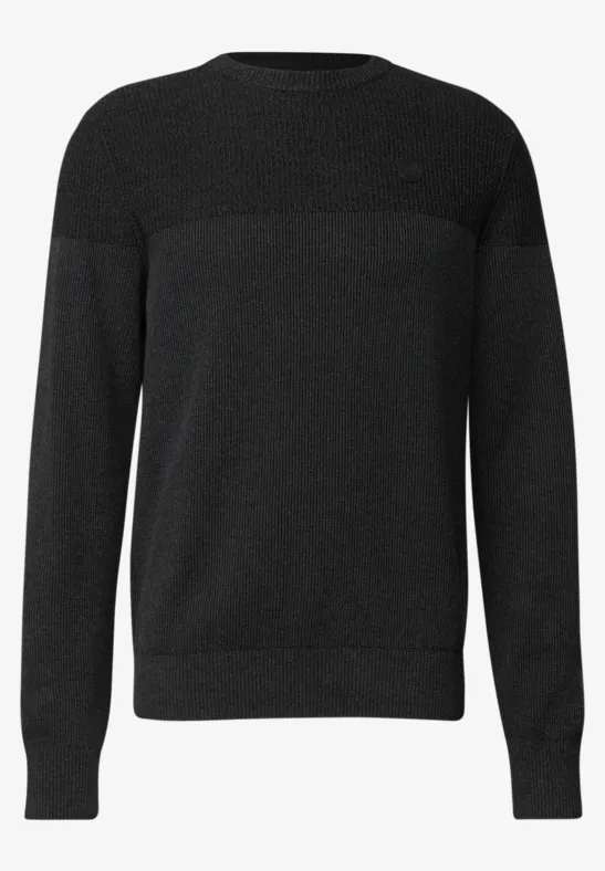Pull au look two-tone anthra grey melange