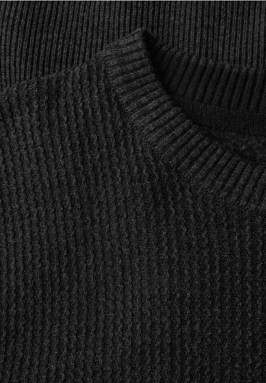 Pull au look two-tone anthra grey melange
