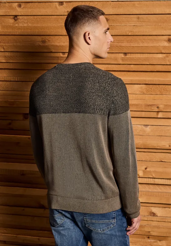 Pullover im Two-Tone Look dull brown