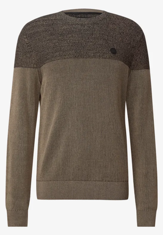 Pullover im Two-Tone Look dull brown