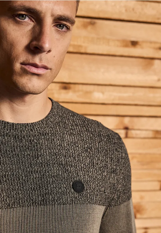 Pullover im Two-Tone Look dull brown