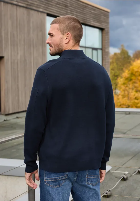 Pullover mit Troyerkragen nightside blue
