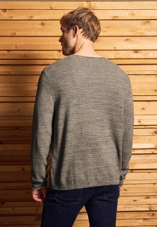 Rundhals Strukturpullover dull brown