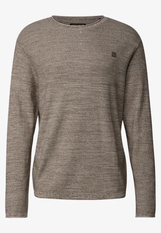 Rundhals Strukturpullover dull brown