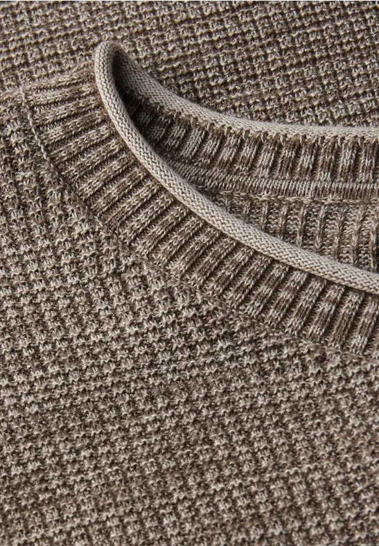 Rundhals Strukturpullover dull brown