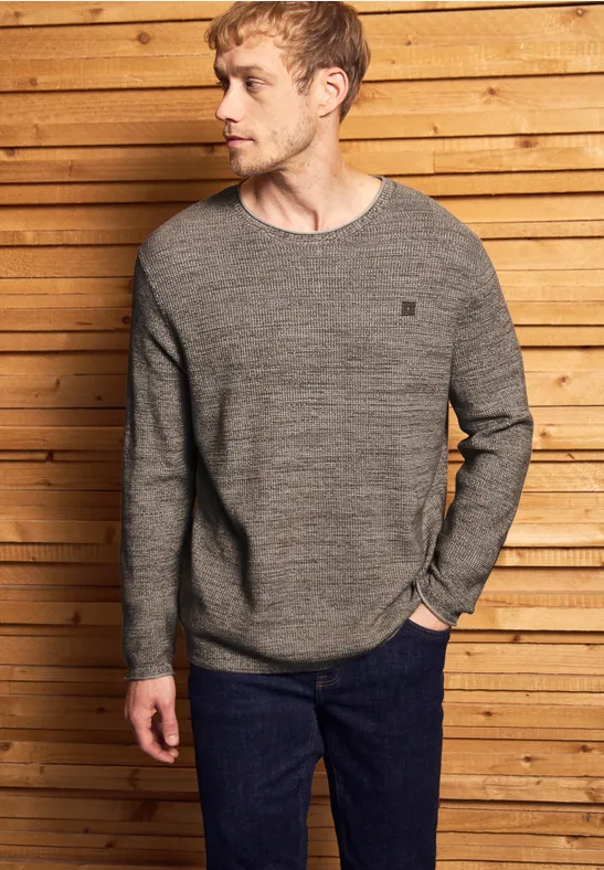Rundhals Strukturpullover dull brown