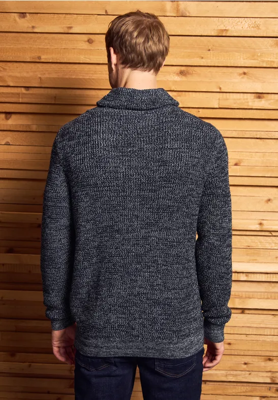 Two Tone Funnelneck Pullover night blue