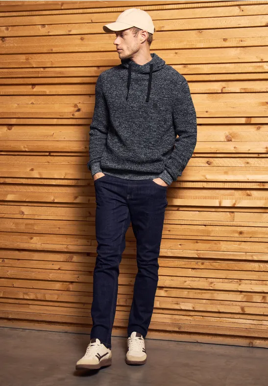 Two Tone Funnelneck Pullover night blue