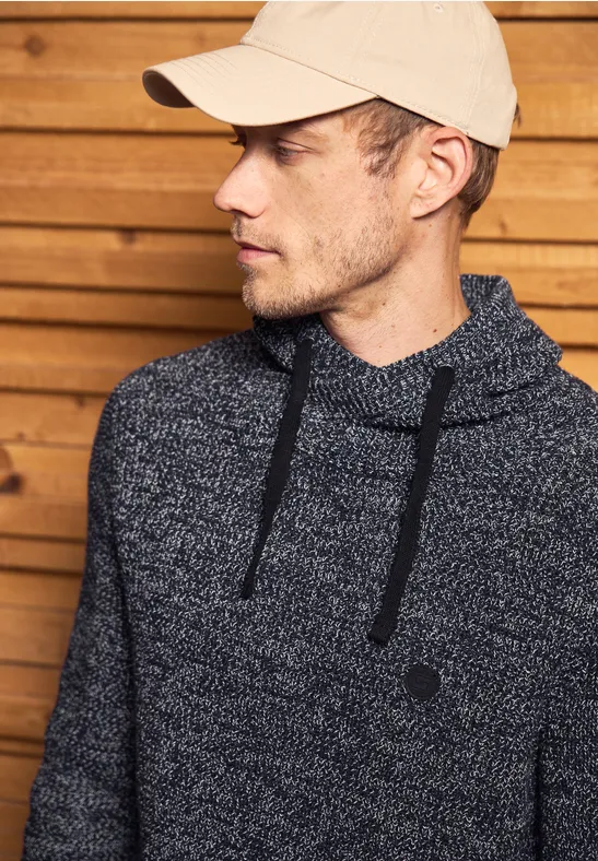 Two Tone Funnelneck Pullover night blue