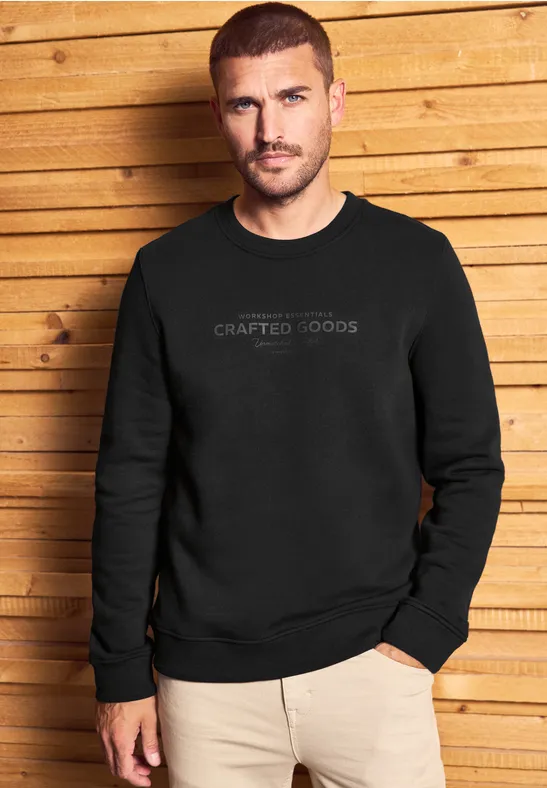 Softes Sweatshirt mit Print Black