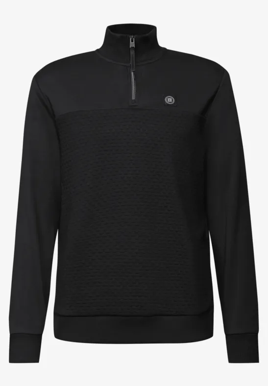 Troyer Strukturpullover Black