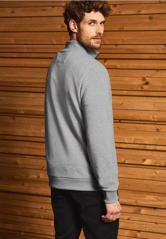 Troyer Strukturpullover warm grey melange