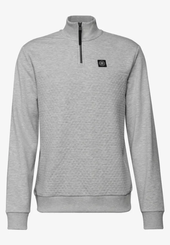 Troyer Strukturpullover warm grey melange