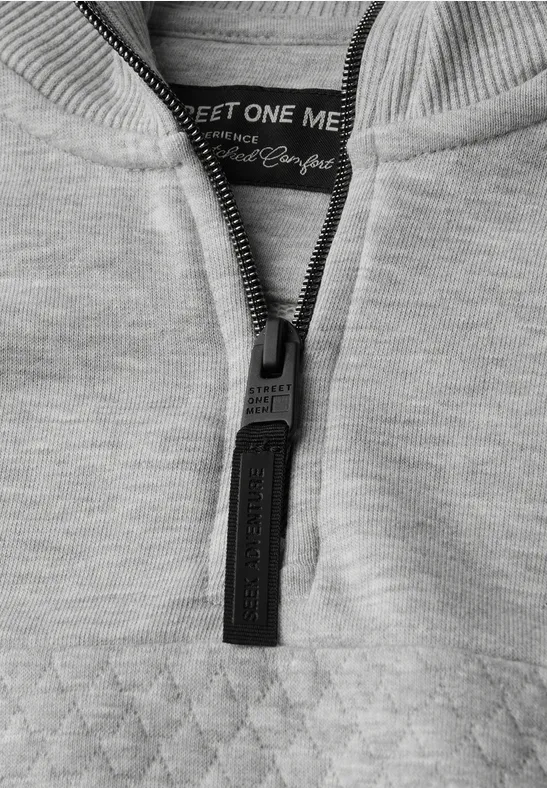 Troyer Strukturpullover warm grey melange