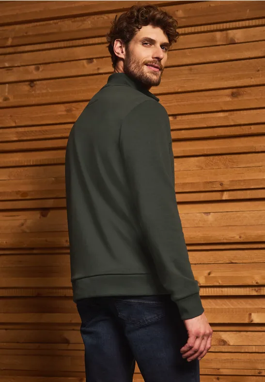 Troyer Strukturpullover dark olive green