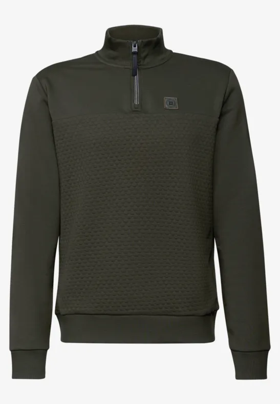 Troyer Strukturpullover dark olive green