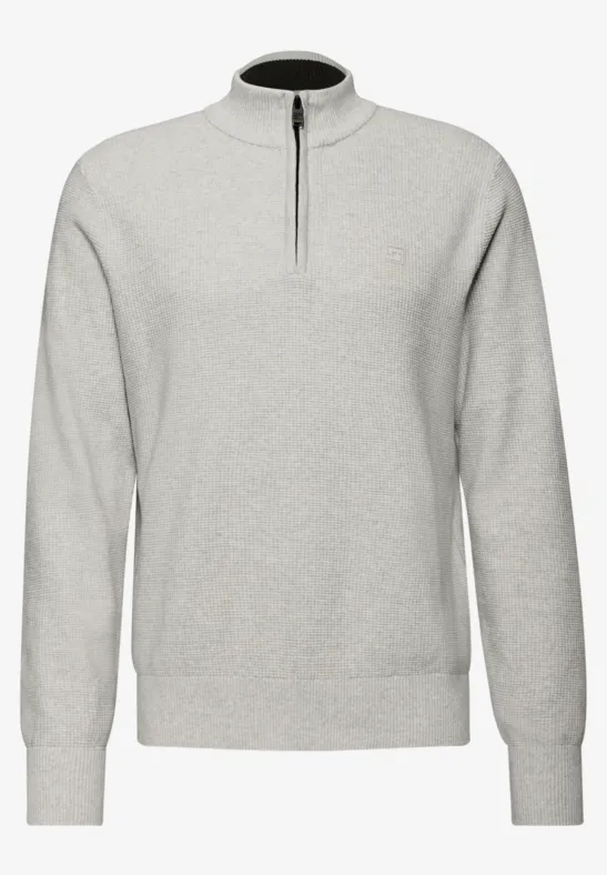 Troyer Strukturpullover frost grey melange