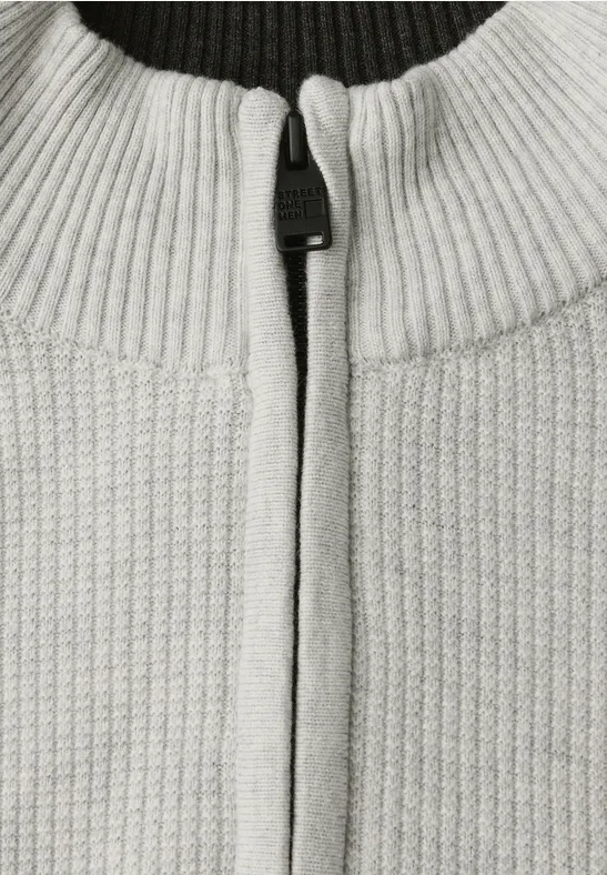 Troyer Strukturpullover frost grey melange