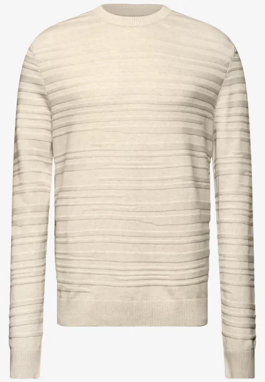 Strukturstreifen Pullover tender beige melange