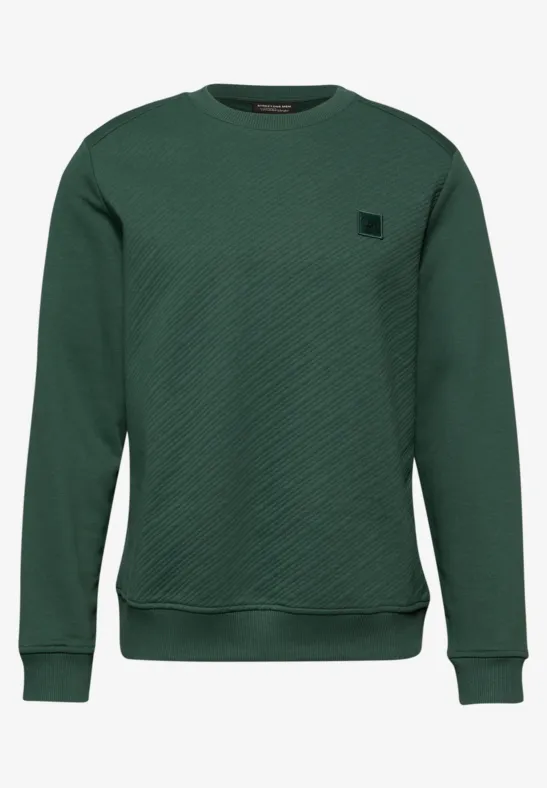 Gestructureerde trui met ronde hals soft olive green