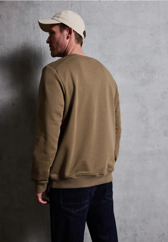 Crewneck Strukturpullover barista brown