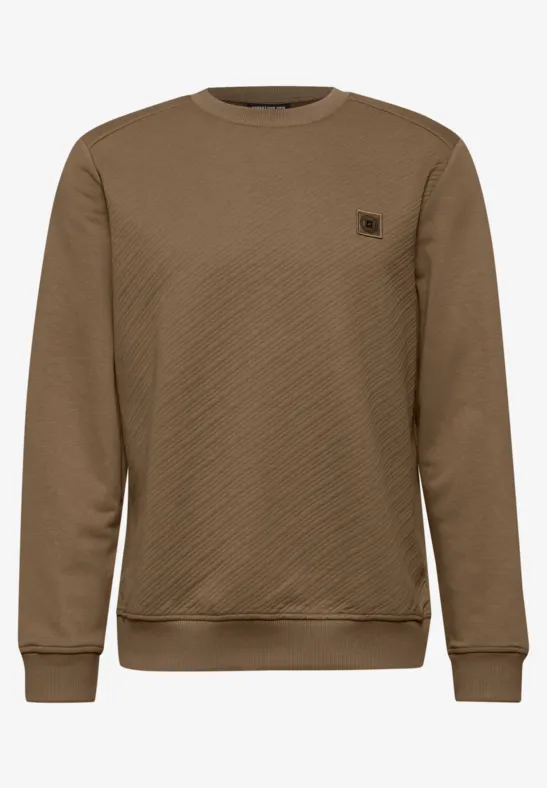 Crewneck Strukturpullover barista brown