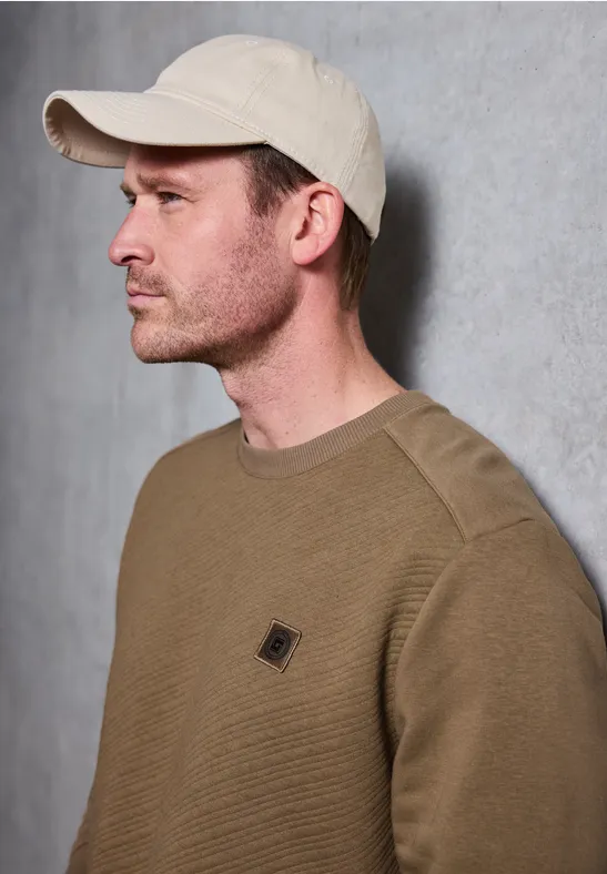 Crewneck Strukturpullover barista brown
