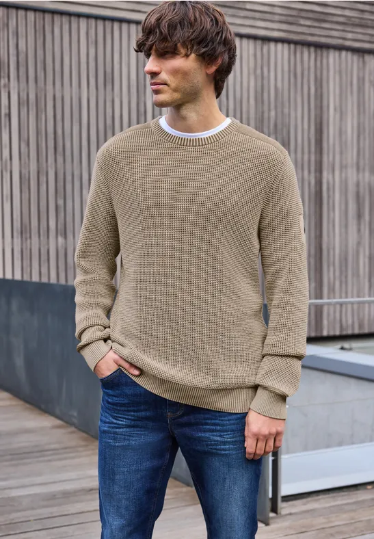 Two Tone Pullover frost beige