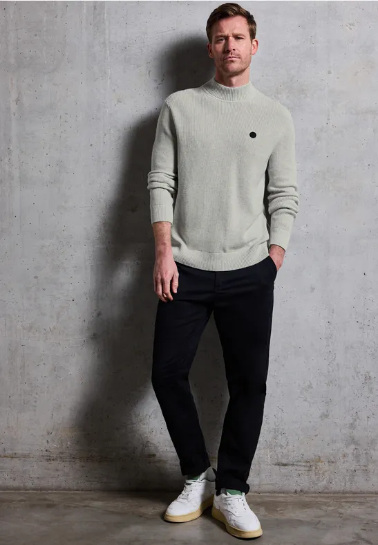 Pull à col montant frost grey melange