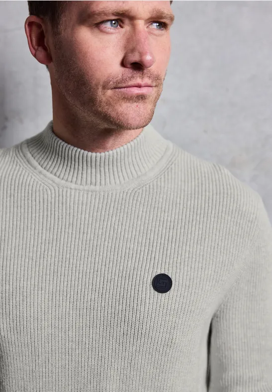 Pull à col montant frost grey melange