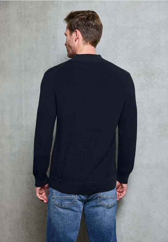 Trui met opstaande kraag nightside blue