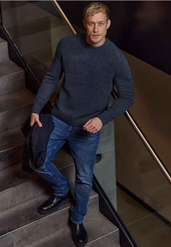Pullover mit Woll-Anteil nightside blue