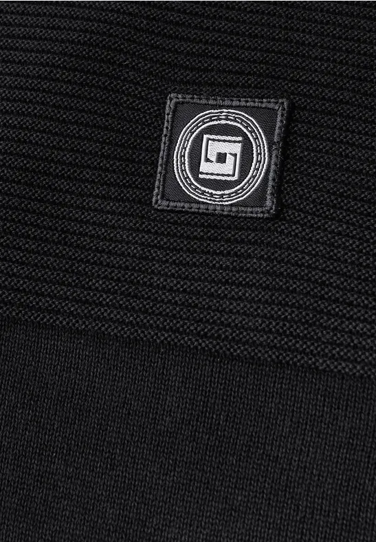 Strukturmix Pullover Black