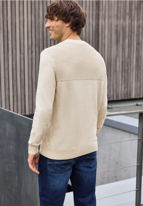 Strukturmix Pullover frost beige