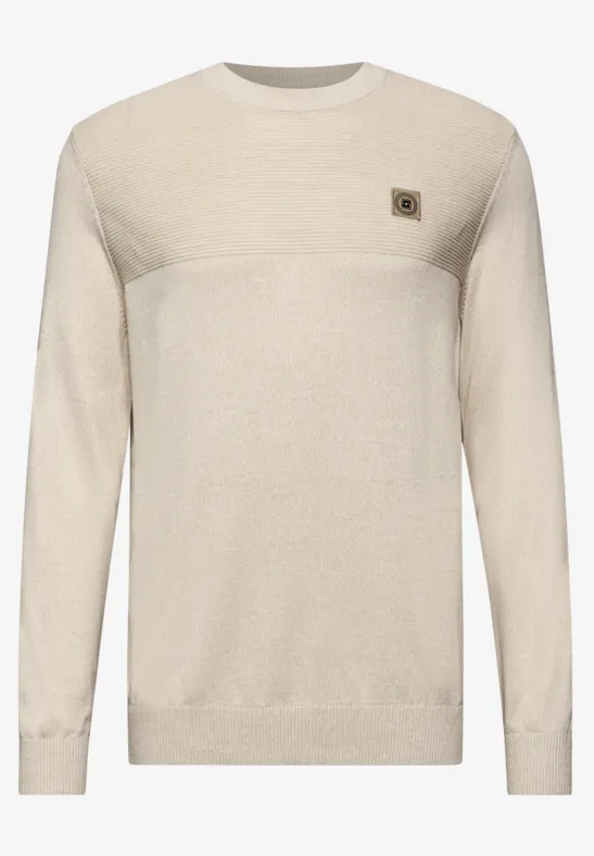 Strukturmix Pullover frost beige