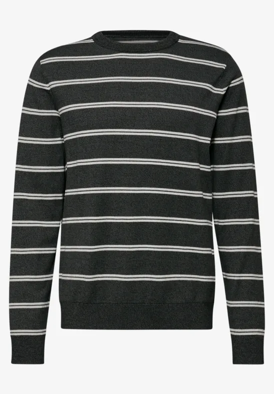 Pull basique rayé anthra grey melange