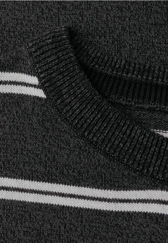 Pull basique rayé anthra grey melange