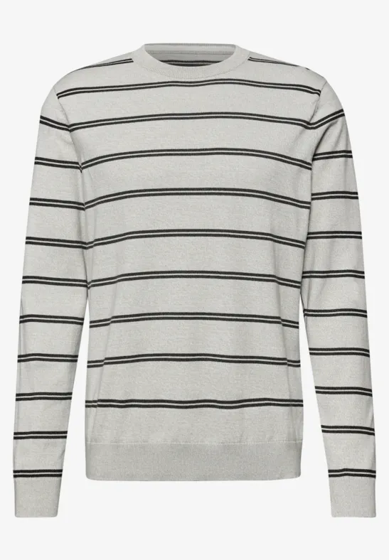 Pull basique rayé bright white