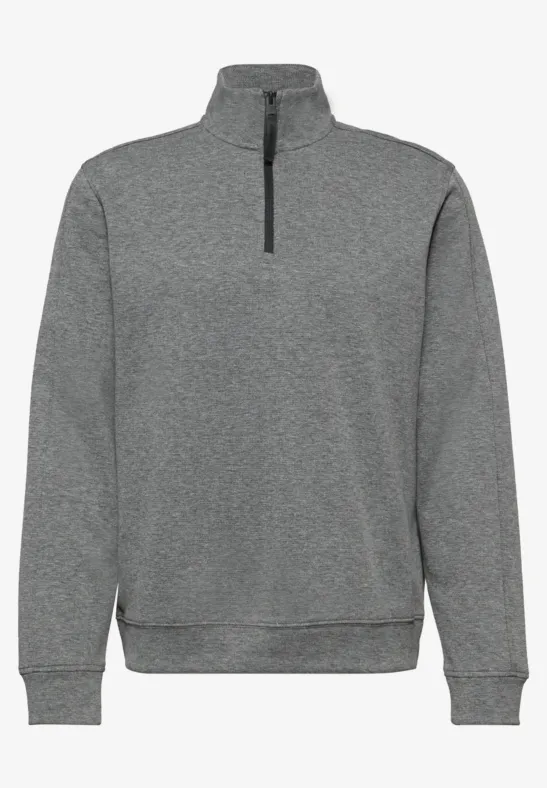 Piqué Troyer Sweatshirt metal grey melange