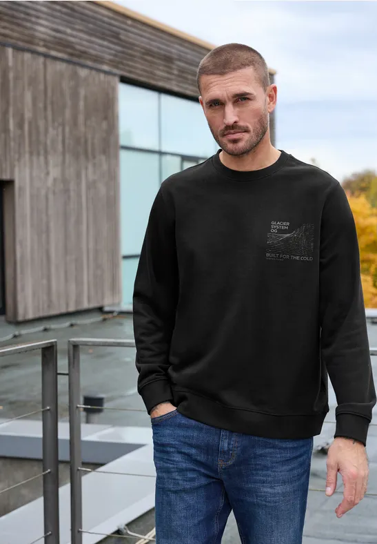 Sweatshirt mit Detailprint Black