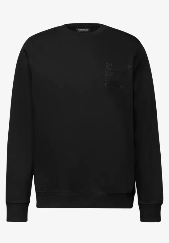 Sweatshirt mit Detailprint Black
