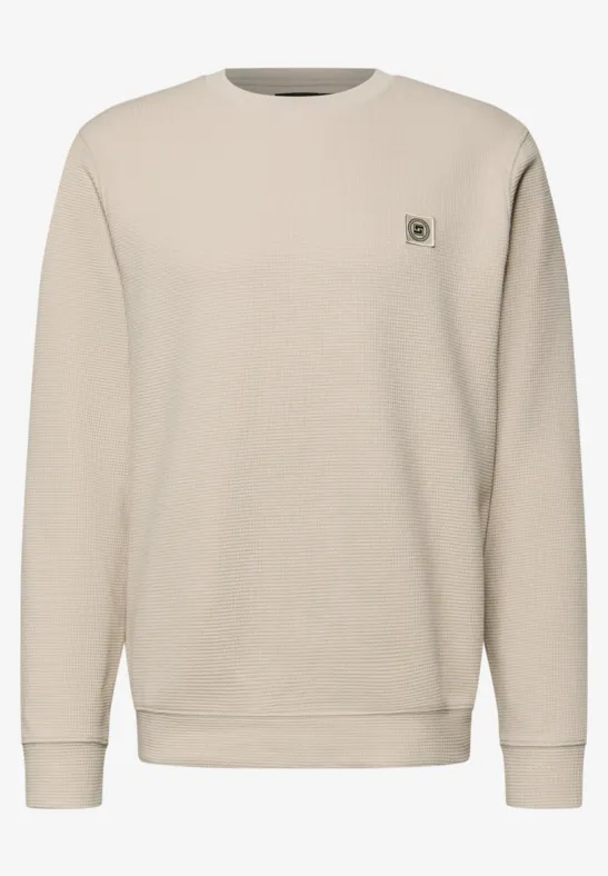 Sweat-shirt avec structure 3D granite beige