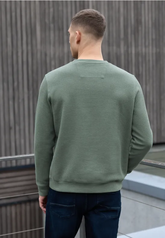 Sweat-shirt avec structure 3D timeless green