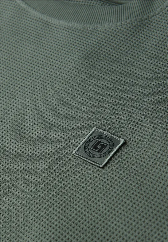 Sweat-shirt avec structure 3D timeless green