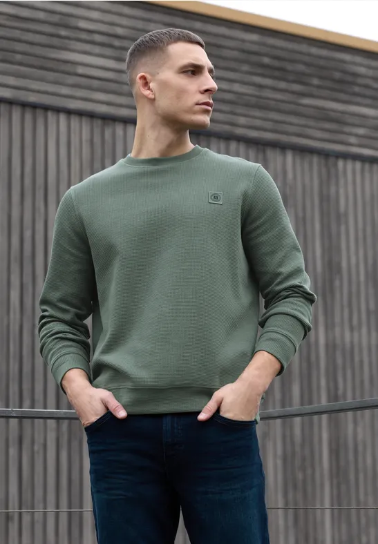 Sweat-shirt avec structure 3D timeless green