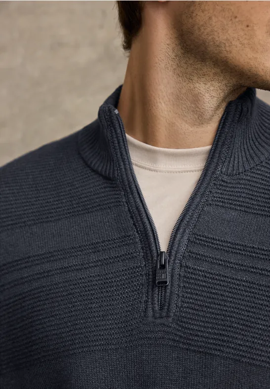 Strukturstreifen Pullover nocturnal blue