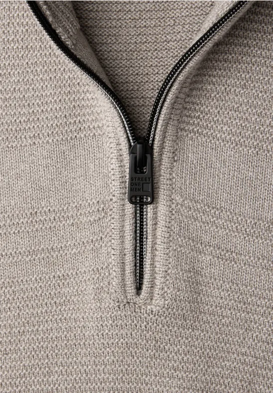 Strukturstreifen Pullover granite beige