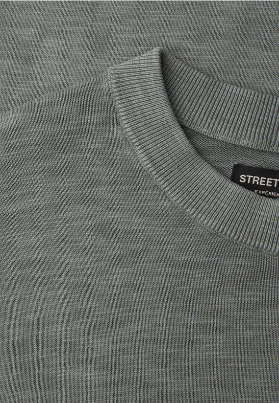 Trui met gewassen look dusty mint