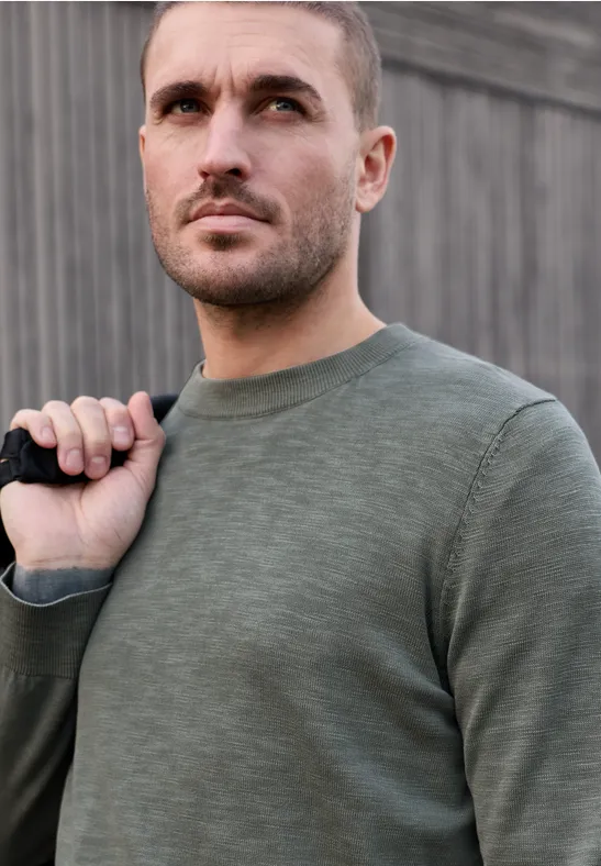 Trui met gewassen look dusty mint