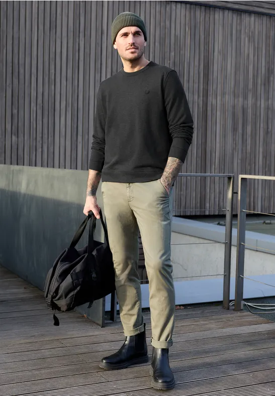 Sweater met ronde hals oil grey